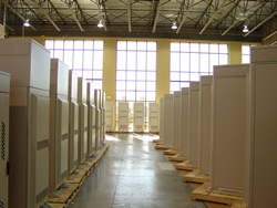 Purcell Systems electronic equipment enclosures staged for shipment worldwide